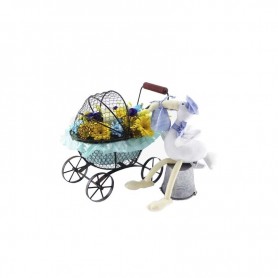 Flores para parabéns pelo nacimento de bebé menino - CARRINHO GUI