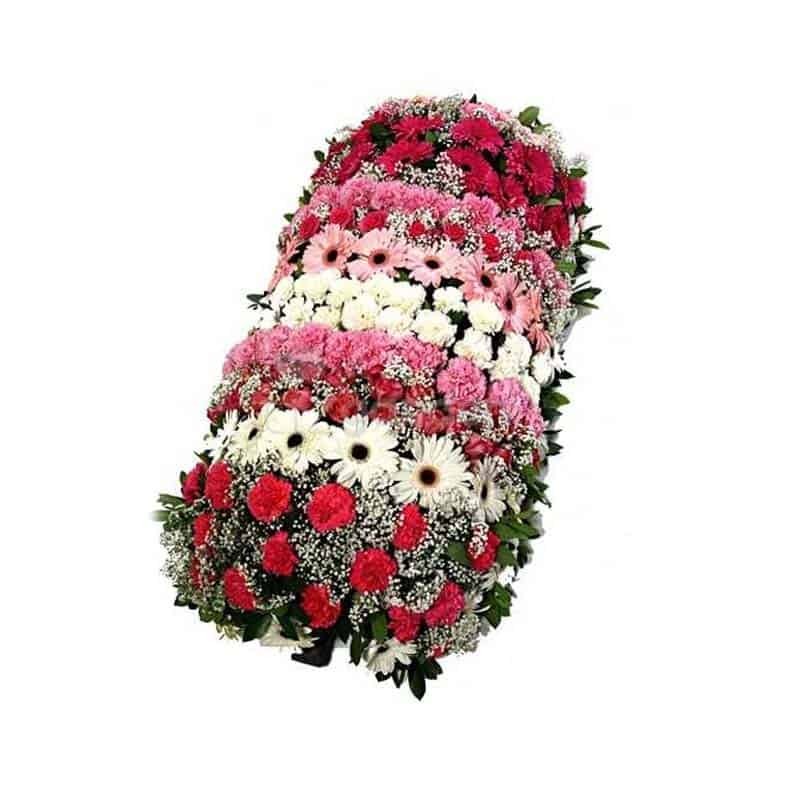 Palma flores de funeral com rosas e cravos - AMIGOS