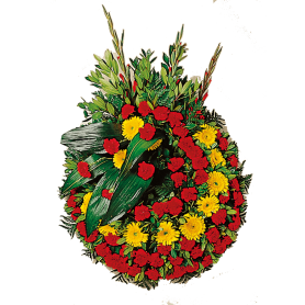 Coroa de Flores para Velório com Gerberas e Cravos - B