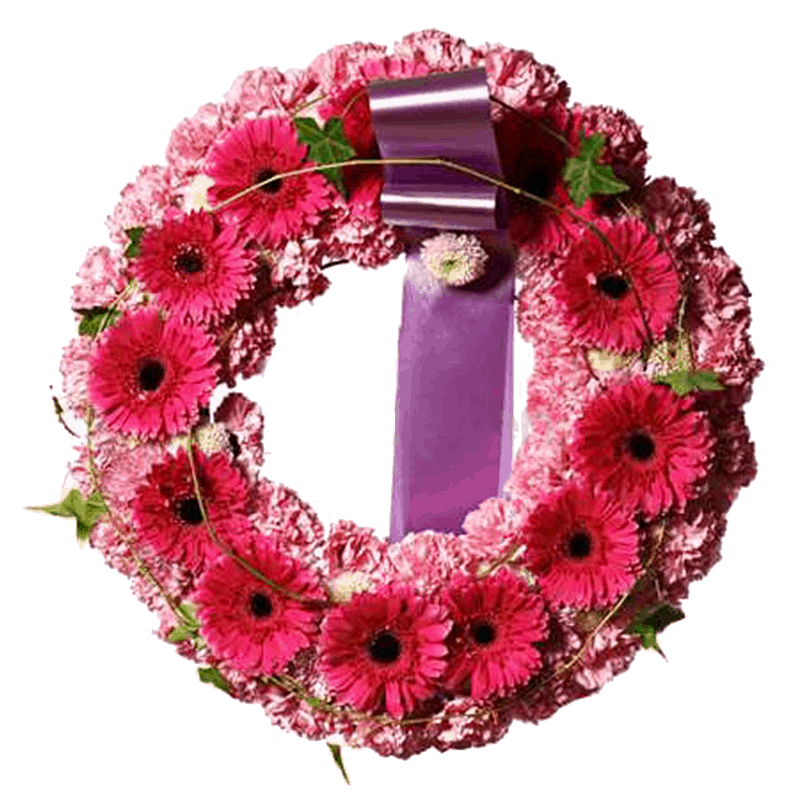 Coroa de Flores de Velório com Gerberas e Cravos - HOMENAGEM