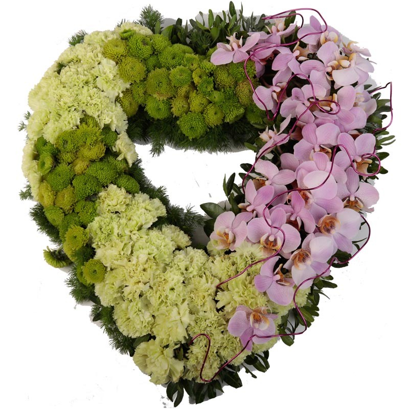 Coração para Funeral - Orquídeas Delicadas