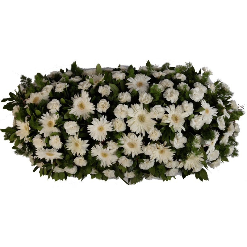 Palma de Flores para Funeral com GERBERAS e Cravos - P